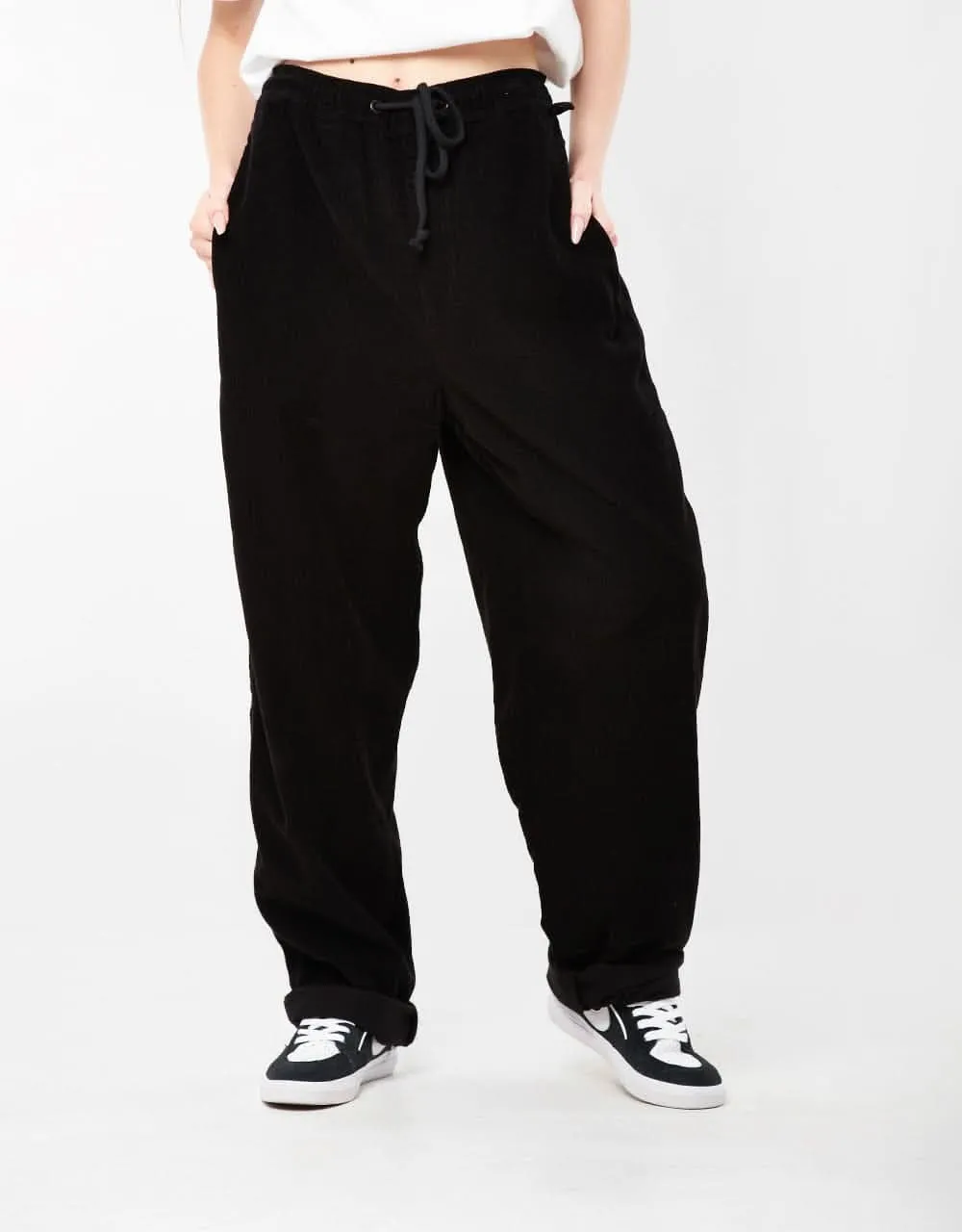 Route One Classic Cord Beach Pants - Black