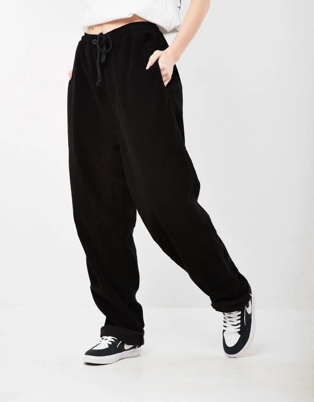 Route One Classic Cord Beach Pants - Black