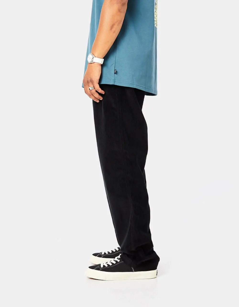 Route One Classic Cord Beach Pants - Black