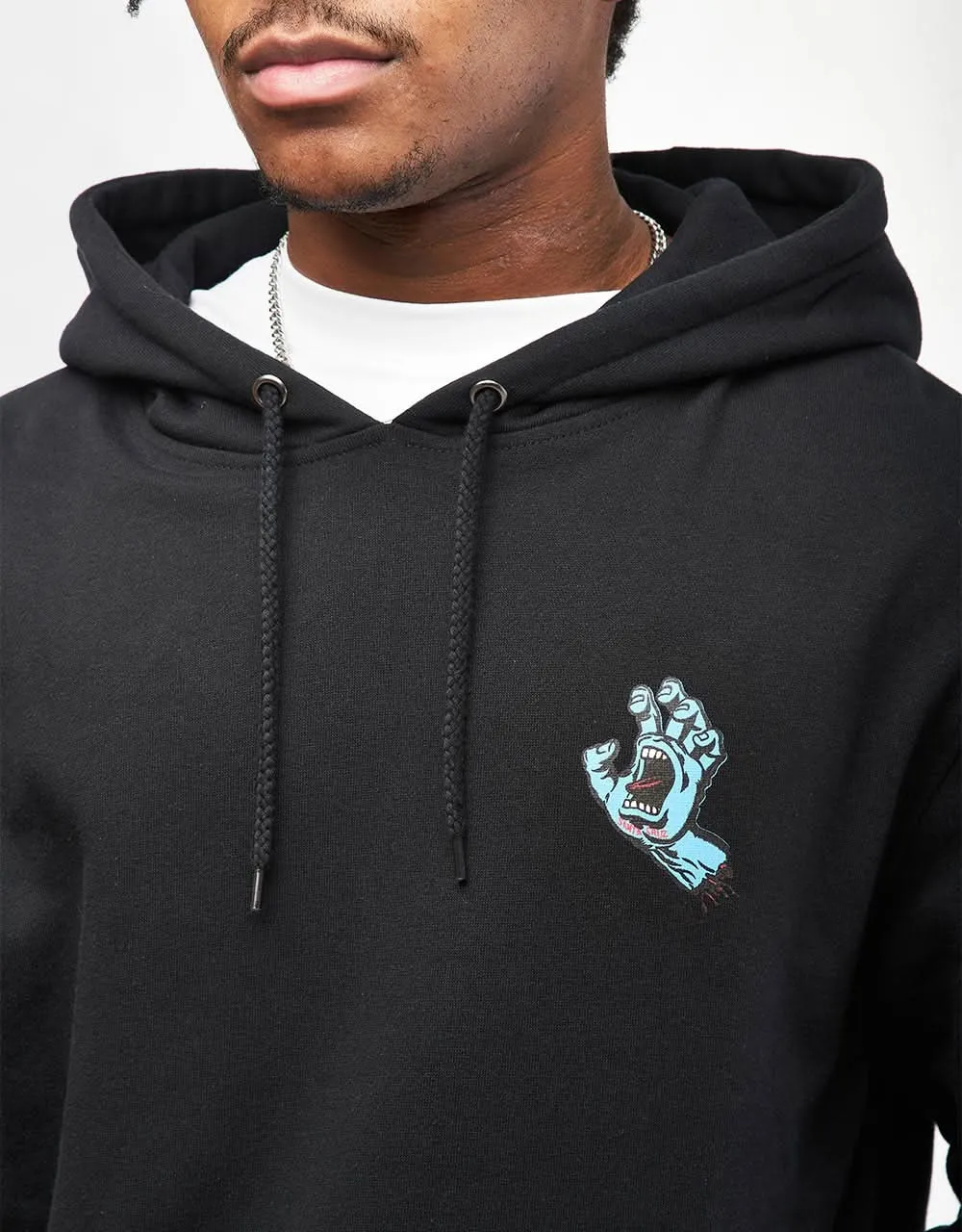 Santa Cruz Screaming Hand Chest Pullover Hoodie - Black