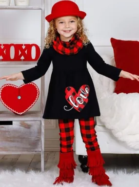 Sending Her Love Heart Tunic, Scarf and Legging Set