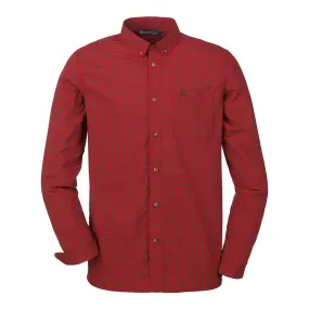 Serge Stretch Shirt - Brown/Red Check by Blaser