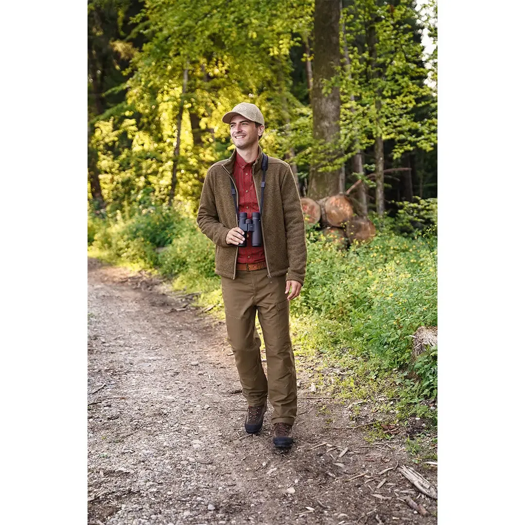 Serge Stretch Shirt - Brown/Red Check by Blaser