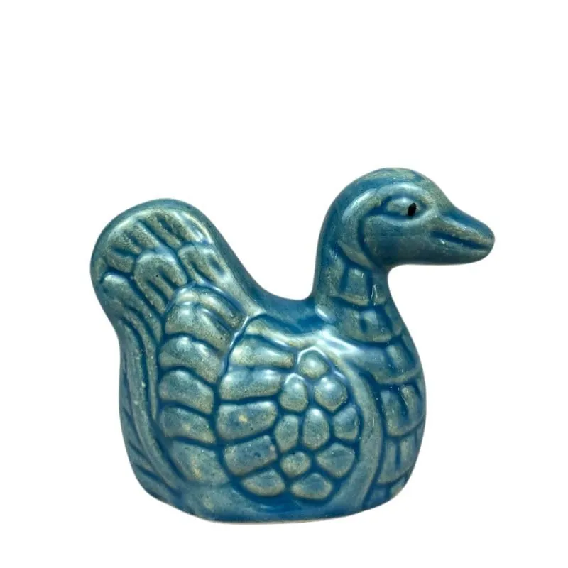 Shambhava Indian 1950s Ceramic Swans/Hans Figurine Set – High-Glazed, Glossy Finish for Diwali Gifts & Pooja