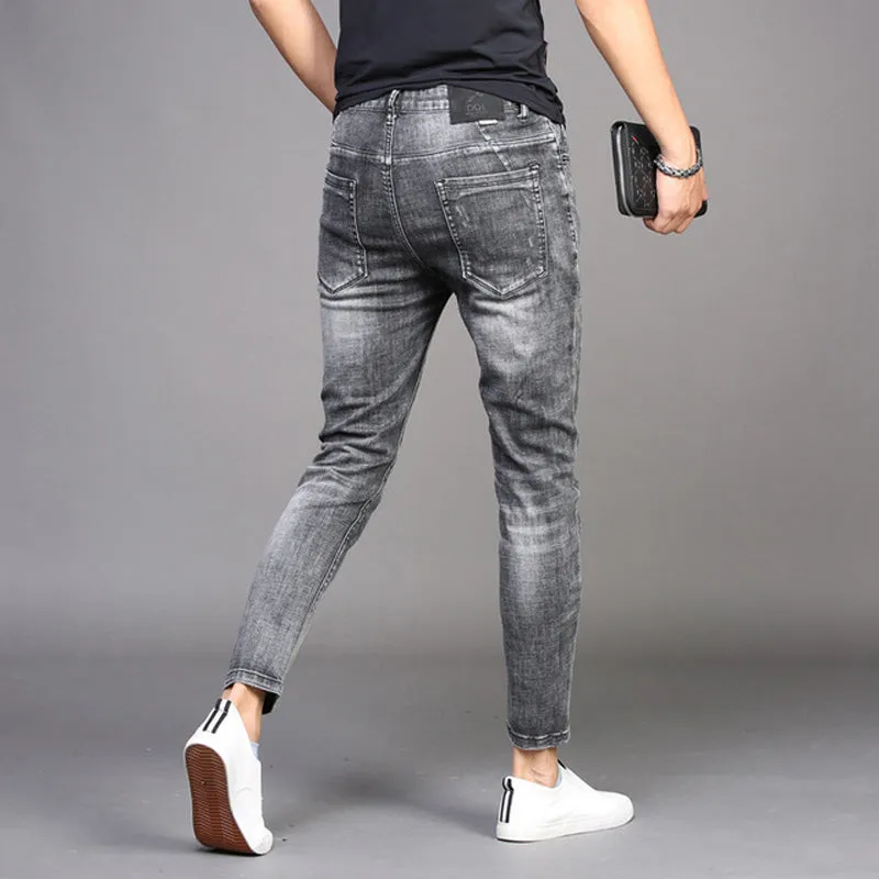 Slim Fit Smoke Gray Denim Pants