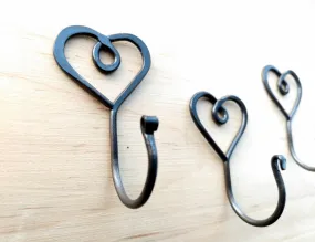 Small Heart Shaped Key Hooks (Set of 5)