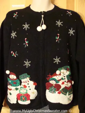 Snowman Family Tacky Christmas Sweater (f1302)