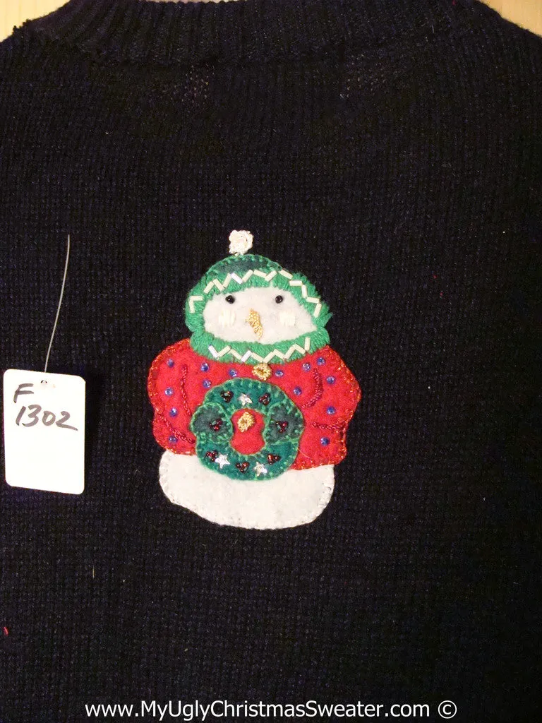 Snowman Family Tacky Christmas Sweater (f1302)