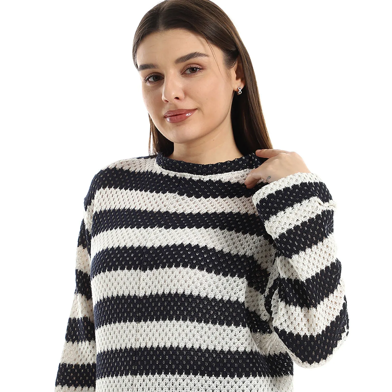 Striped Cotton Long Blouse - Kady