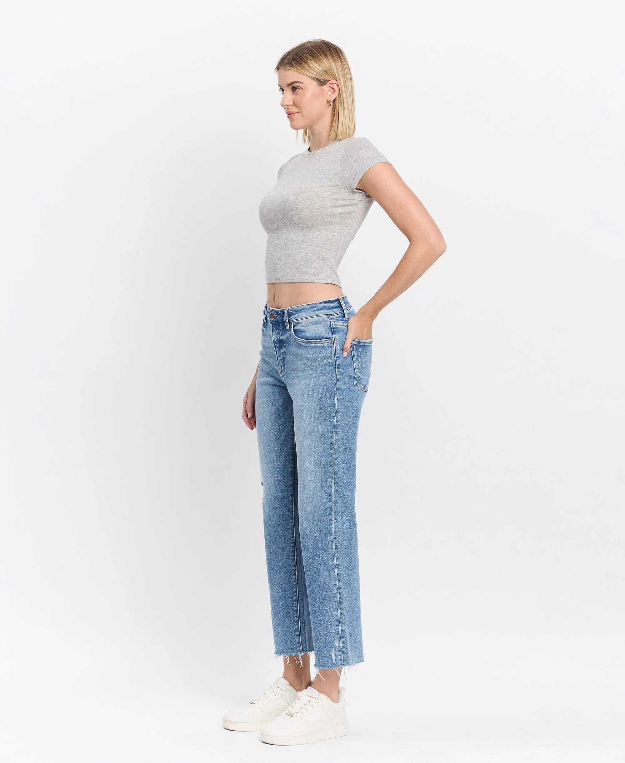 Sweet Time - High Rise Ankle Straight Jeans