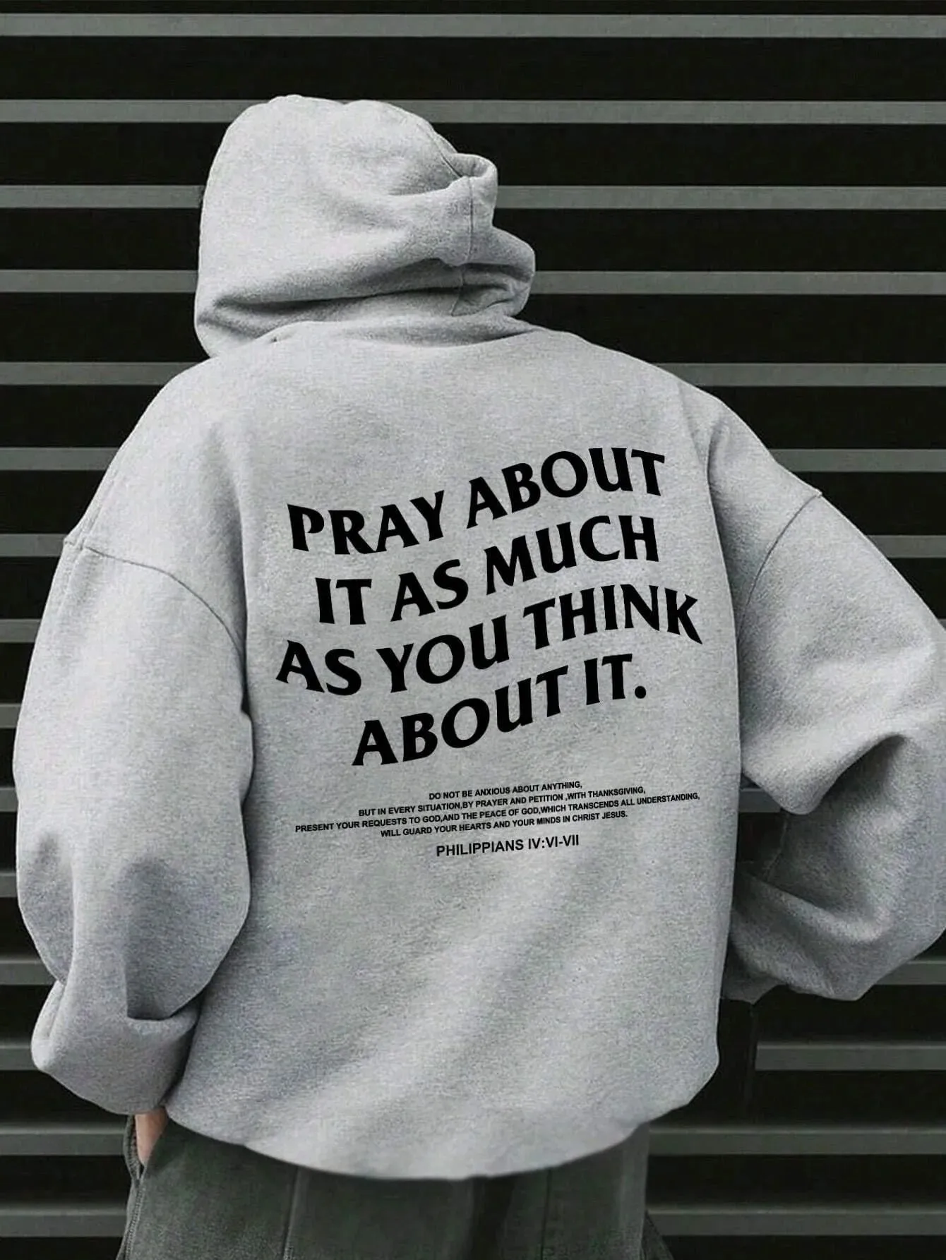 SXV  'pray about it as much’ Printed Cool Aesthetic Sweatshirt Hoodie