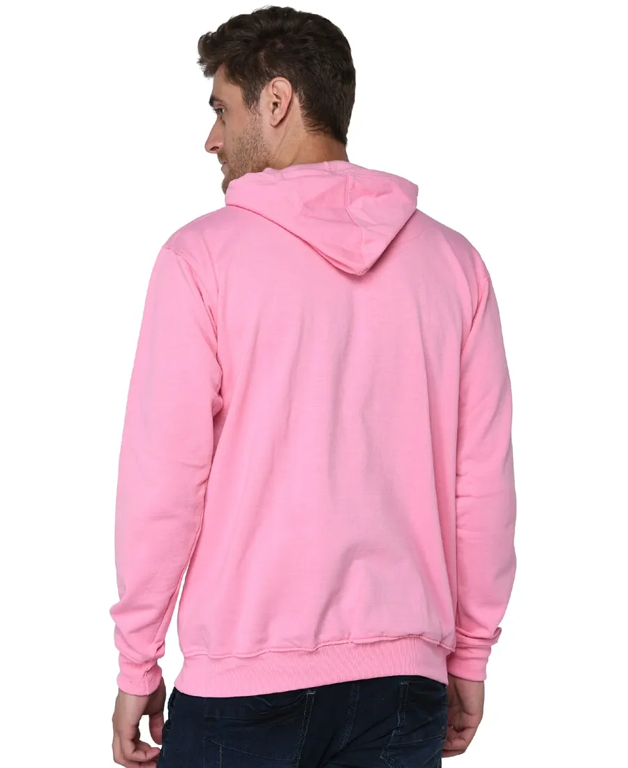 SXV Solid Plain Sweatshirt Hoodie for Men and Women (Pink)