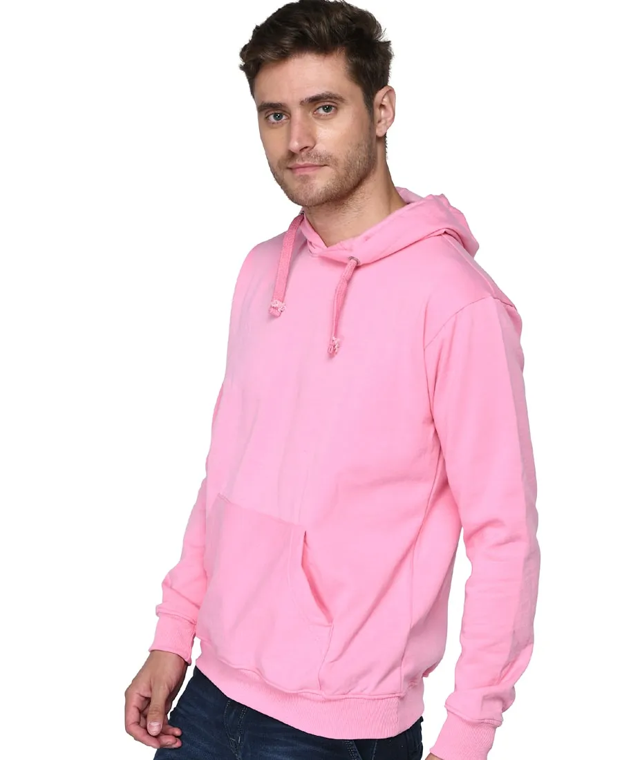 SXV Solid Plain Sweatshirt Hoodie for Men and Women (Pink)