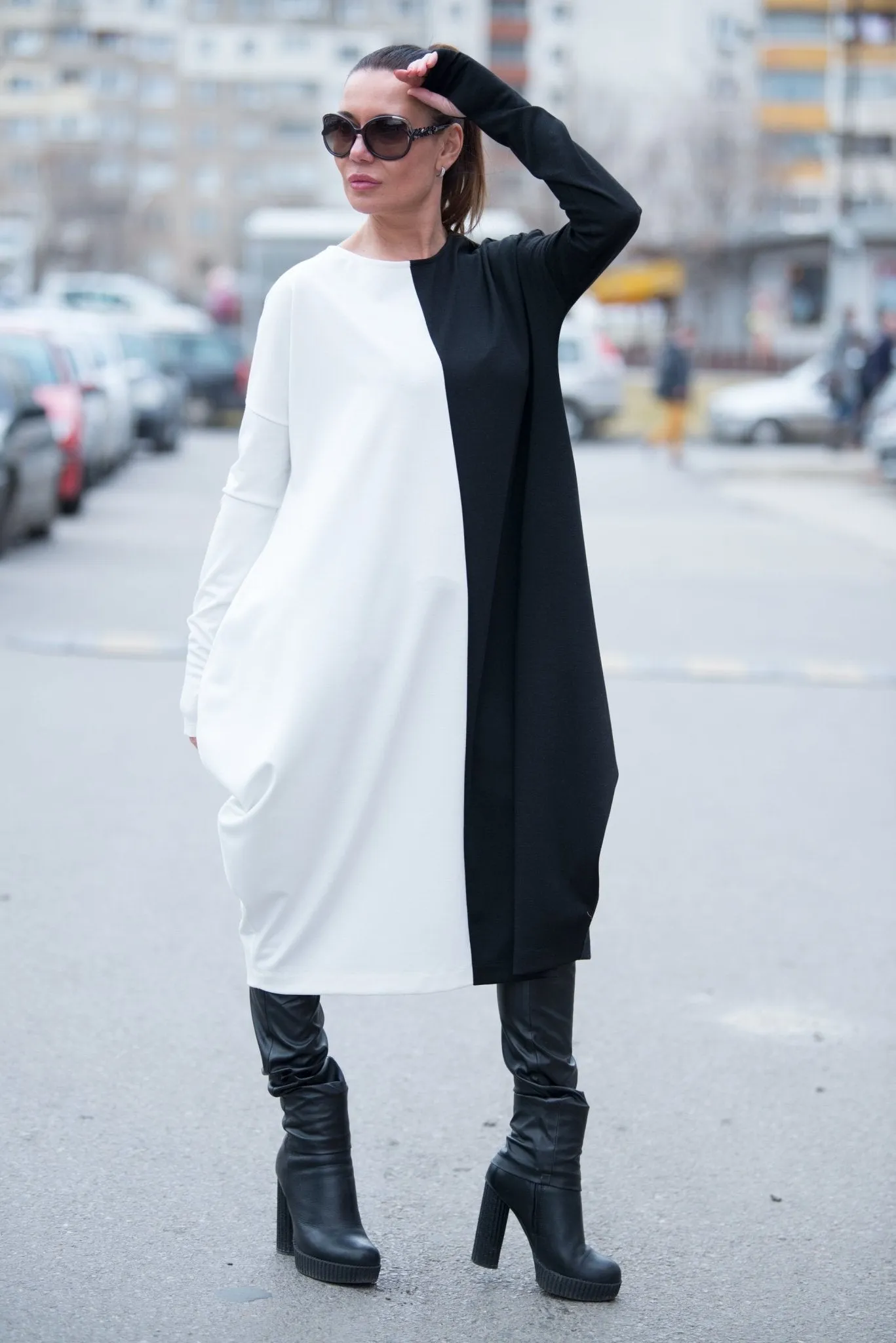 TAMARA Black & White Cotton Tunic