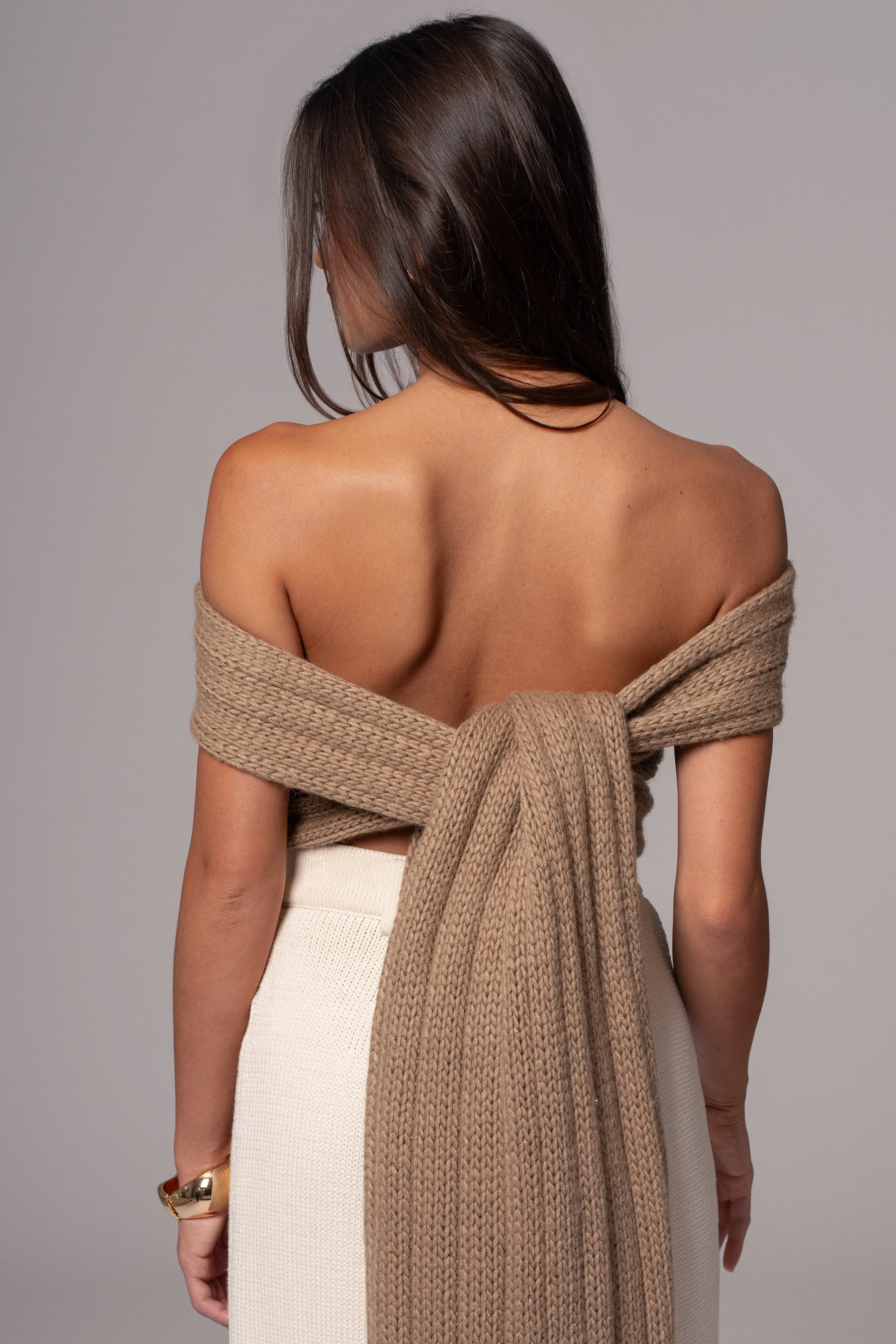 Taupe Soft Life Cable Knit Sweater Top