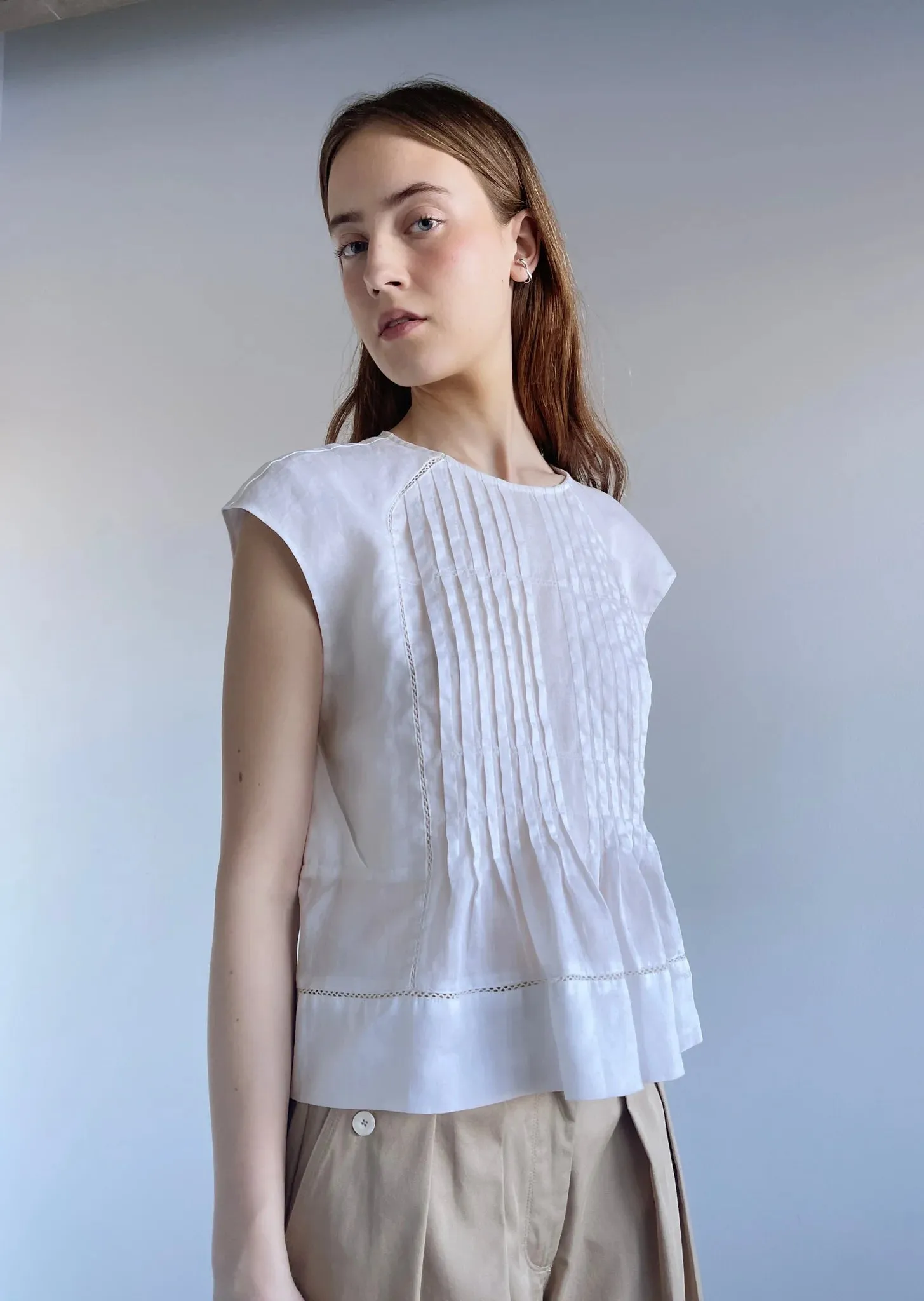 Thelma Ramie Top - White