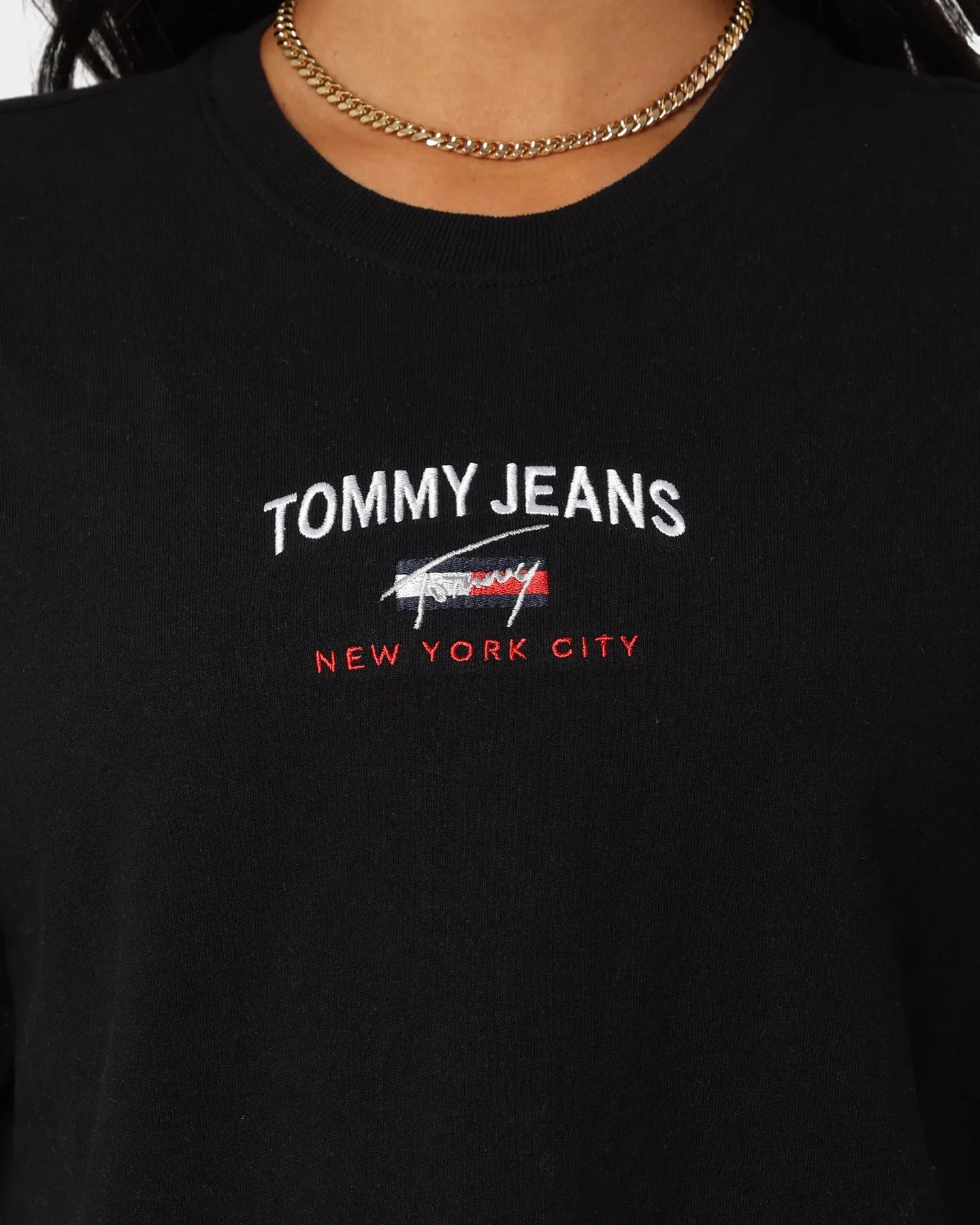 Tommy Jeans Women's Cropped Fit Logo T-Shirt Black