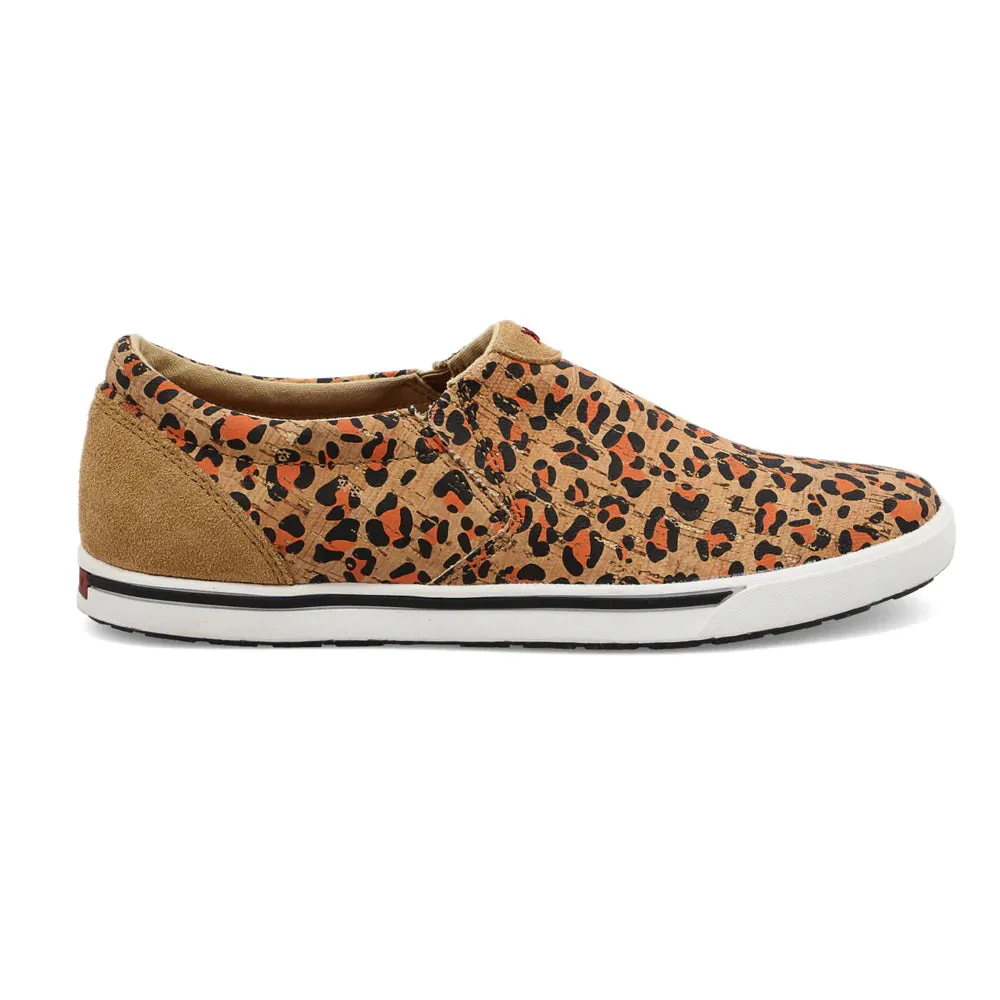 Twisted X Women's Cheetah and Cork Slip-On Shoe