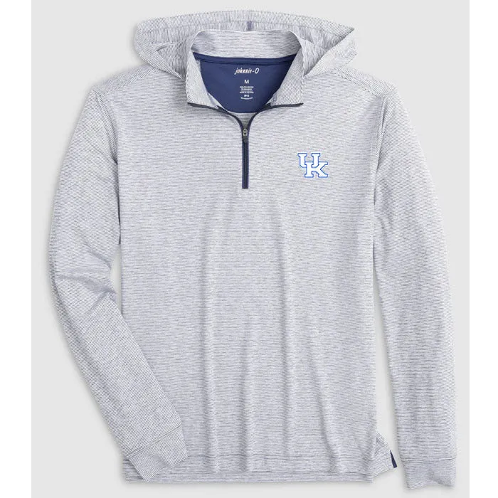 University of Kentucky Hybrid Performance 1/4 Zip Hoodie in Heather Twilight by Johnnie-O