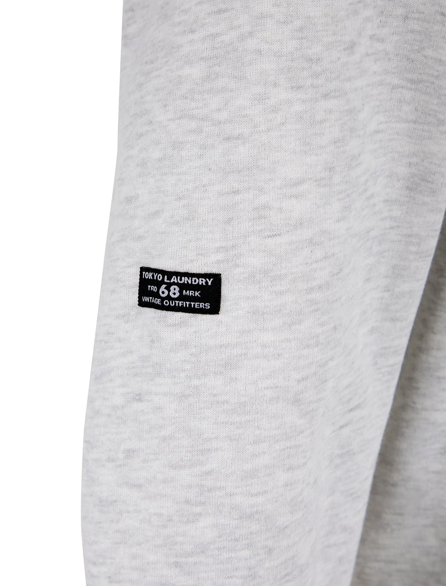 Valence Motif Brushback Fleece Pullover Hoodie in Ice Grey Marl - Tokyo Laundry