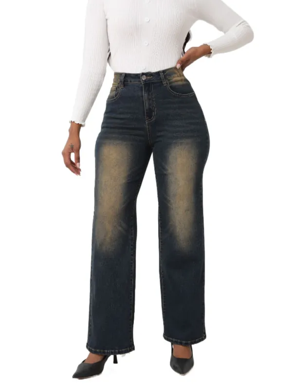 Vintage Loose Casual Straight Leg Denim Trousers