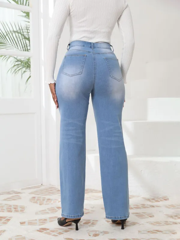 Vintage Loose Casual Straight Leg Denim Trousers