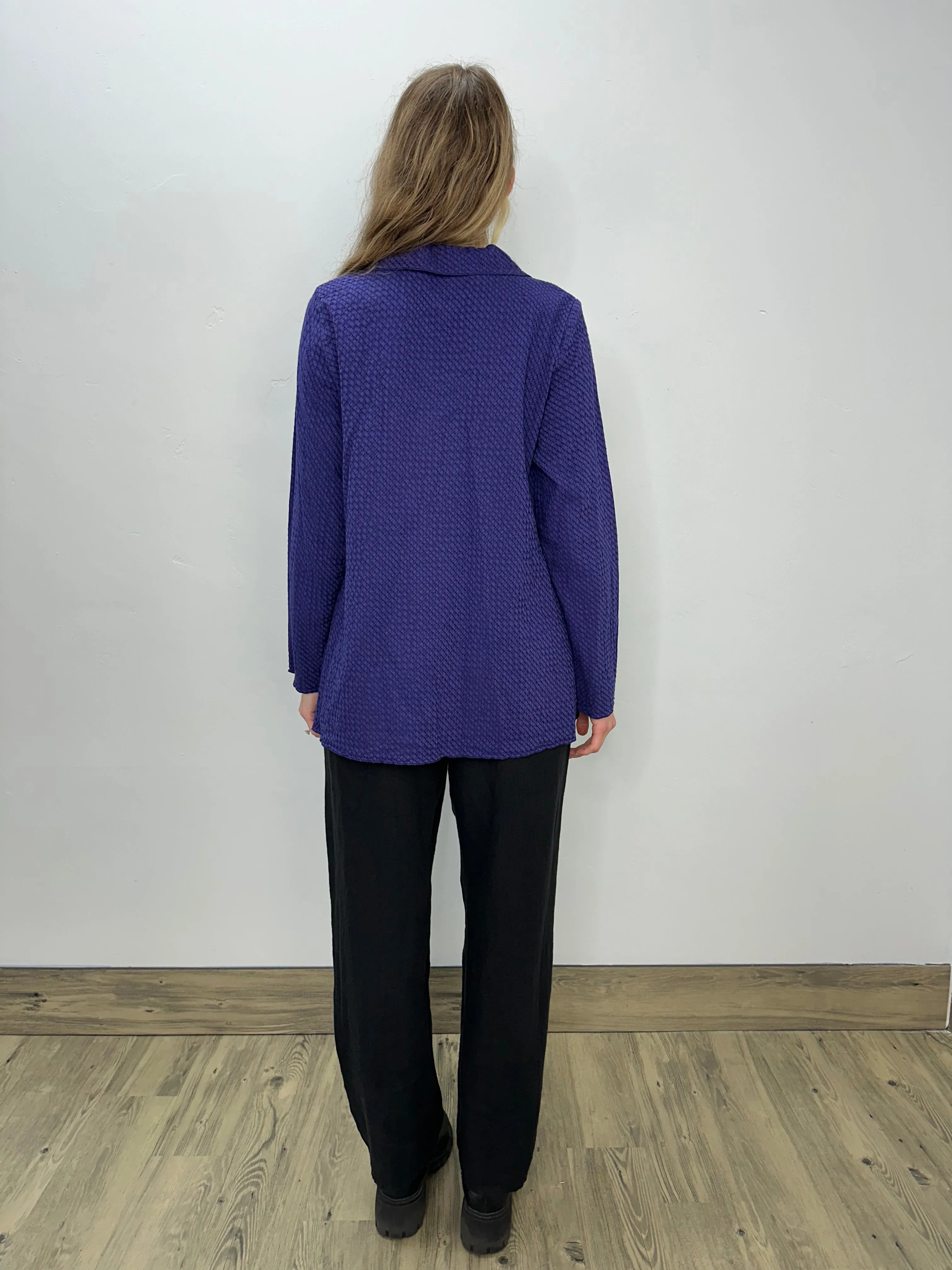 Violet Honeycomb Mock Neck Top