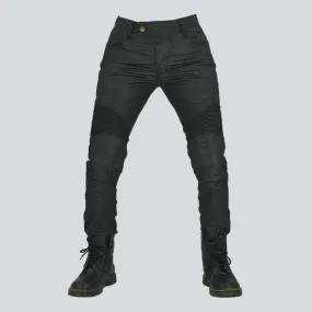 Waterproof coated men's biker jeans