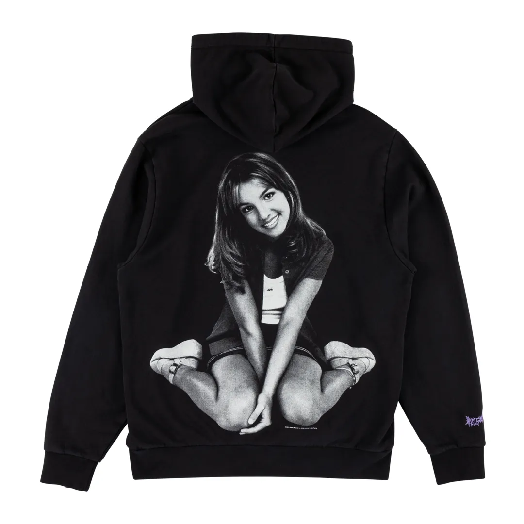 WELCOME X BRITNEY FLOWER PIGMENT-DYED HOODIE BLACK