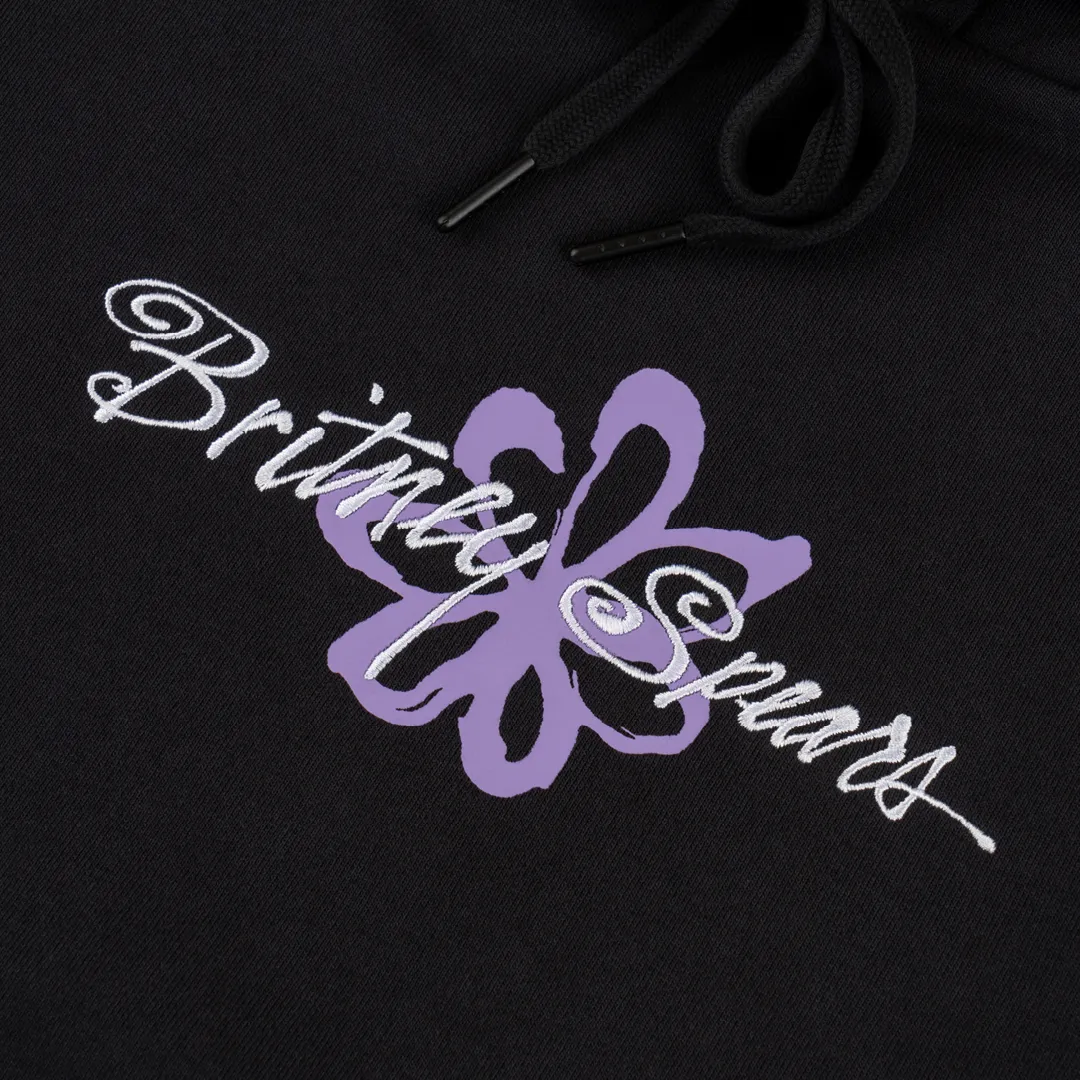 WELCOME X BRITNEY FLOWER PIGMENT-DYED HOODIE BLACK