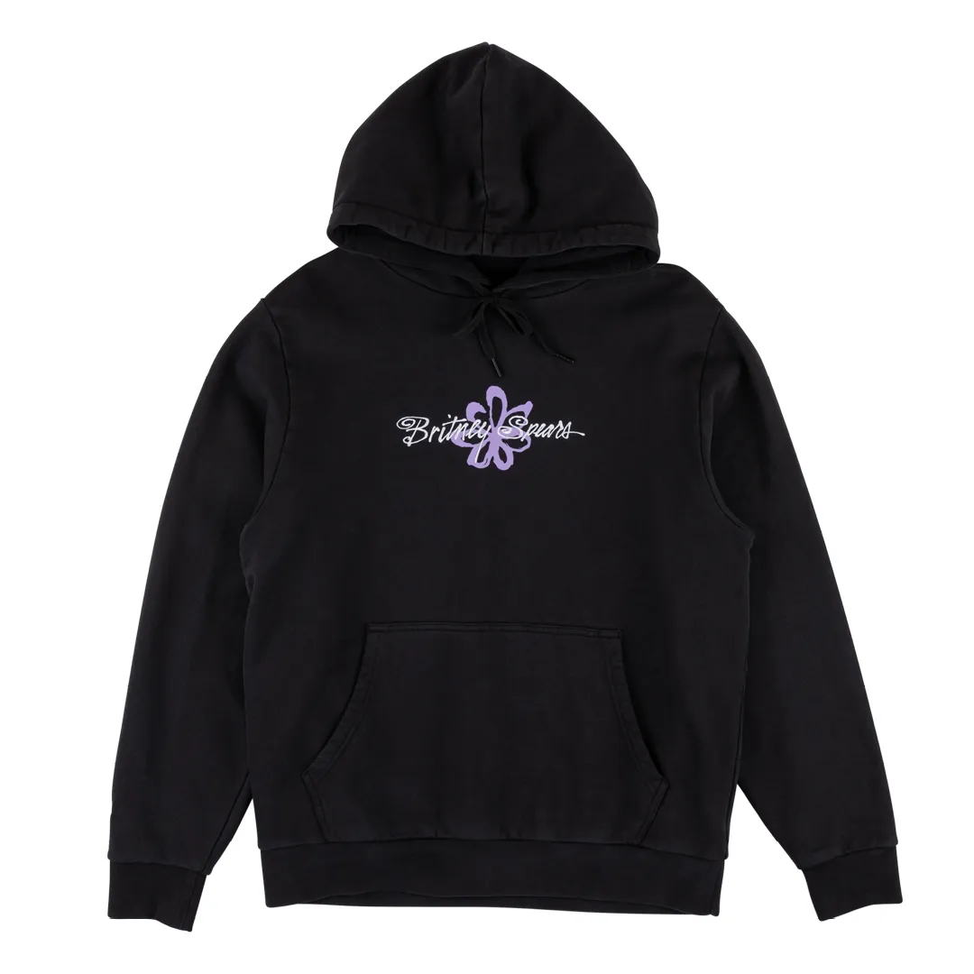 WELCOME X BRITNEY FLOWER PIGMENT-DYED HOODIE BLACK