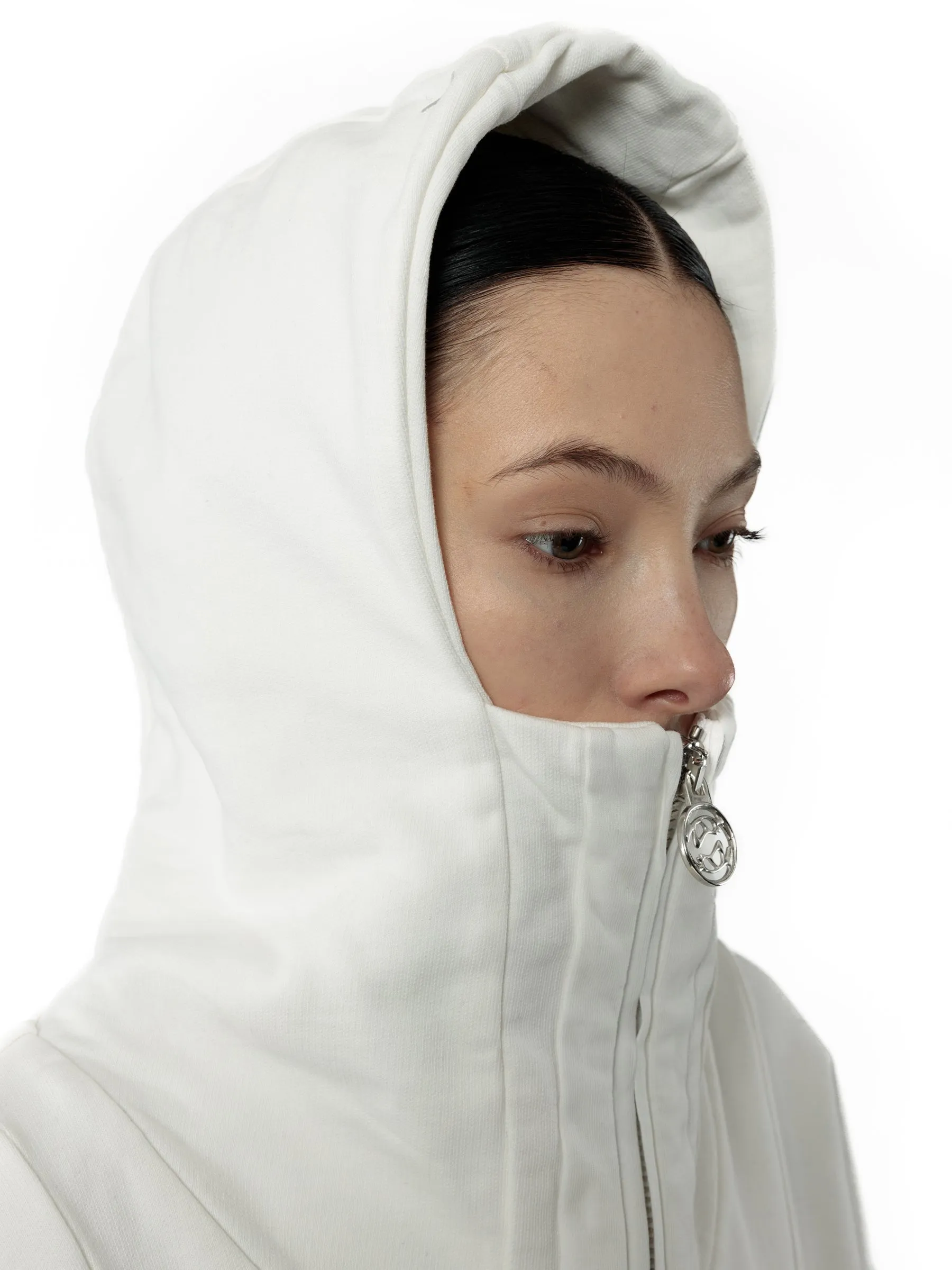 ZIPPER HOODIE WHITE